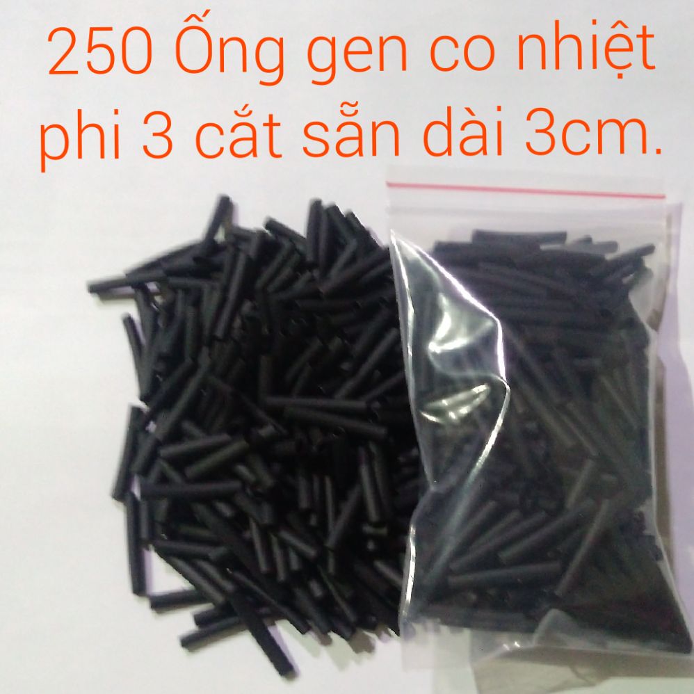 [HCM]250 Ống gen co nhiệt phi 3(đường kính 3mm) cắt sẵn 30mm.
