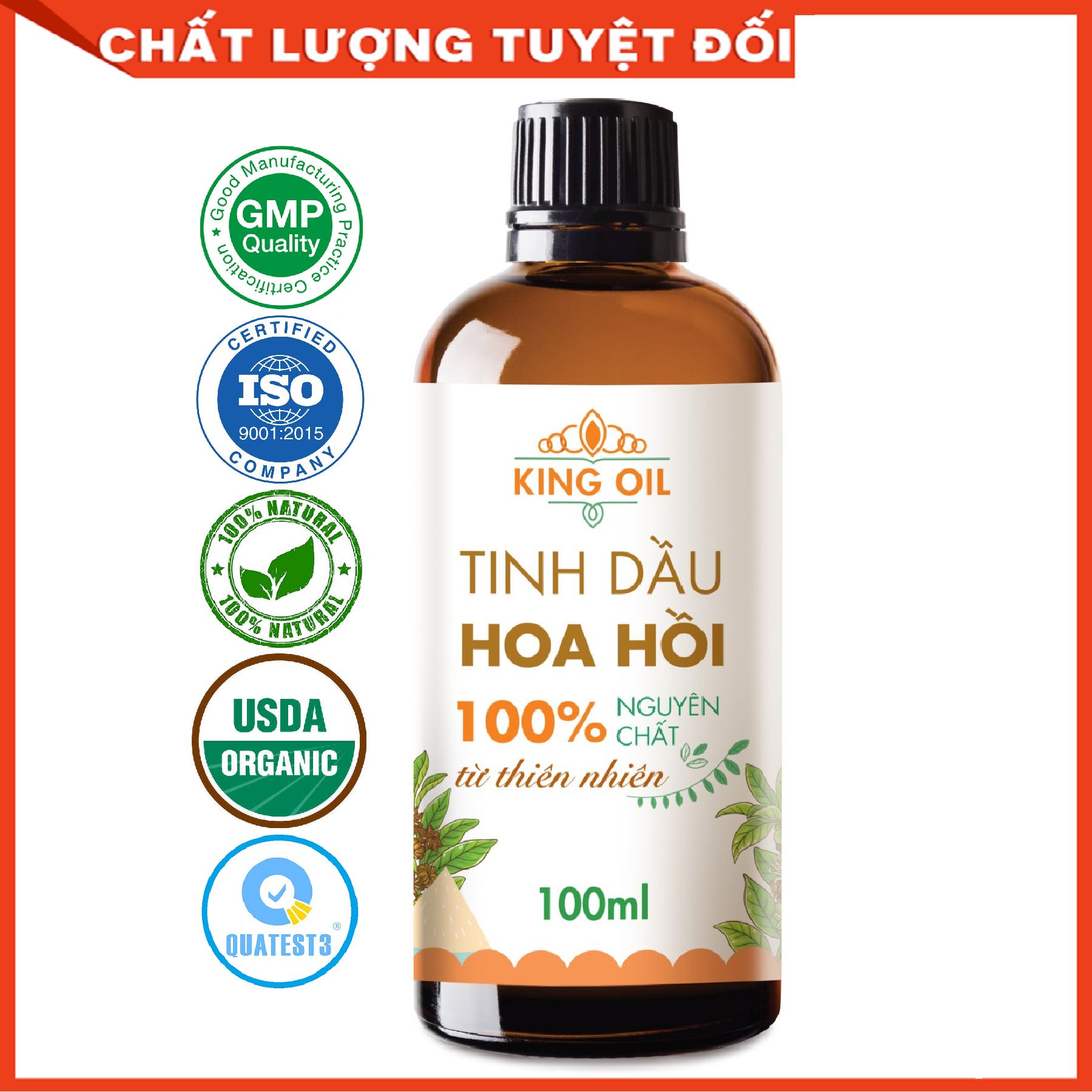 Tinh dầu Hồi (đại hồi, hoa hồi) nguyên chất 100% từ thiên nhiên, thơm phòng, xông phòng, thư giản, đuổi muỗi, khử khuẩn - KingOil