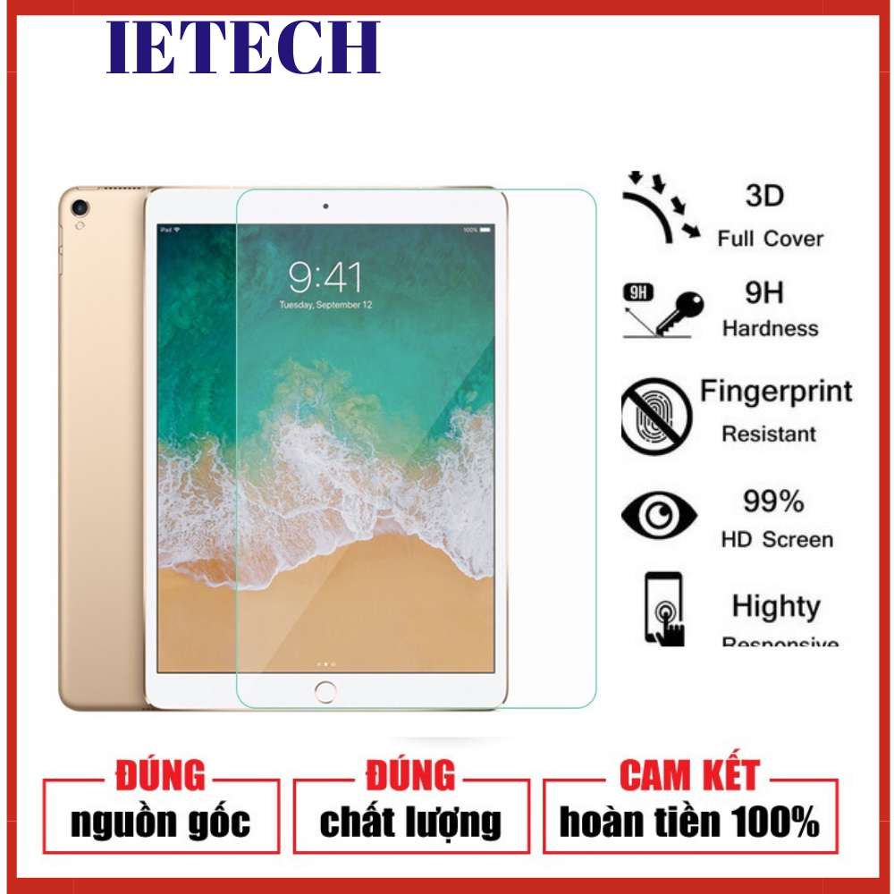 Kính cường lực IETECH 9H glass bảo vệ màn hình cho ipad 10.2 inch - tương thích ipad có mã model A2197, A2198, A2200, A2270, A2428, A2429, A2430- Hàng chính hãng
