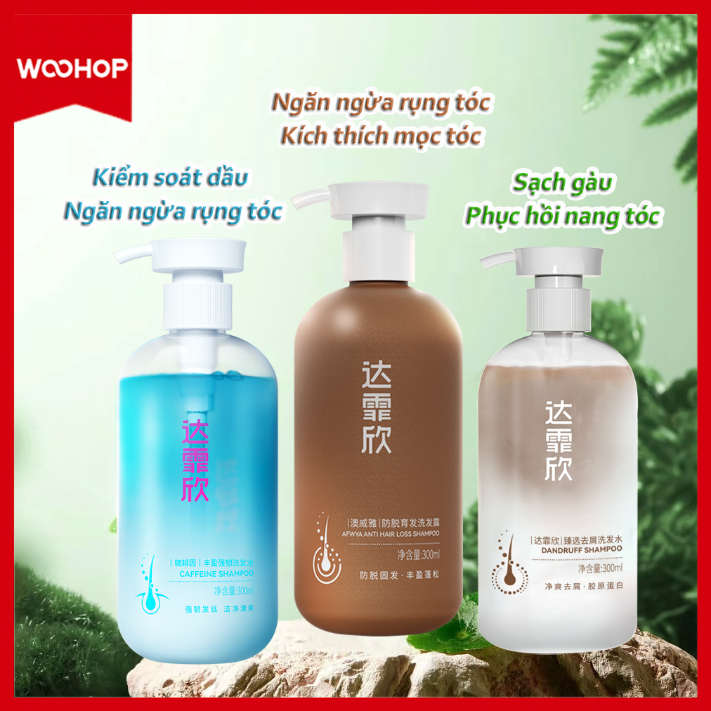 Dầu gội mọc tóc dược liệu Dafexin thảo dược kích thích mọc tóc dưỡng tóc 300ml, giảm rụng tóc chứa tinh chất tự nhiên chăm sóc da đầu Tặng túi xách tay