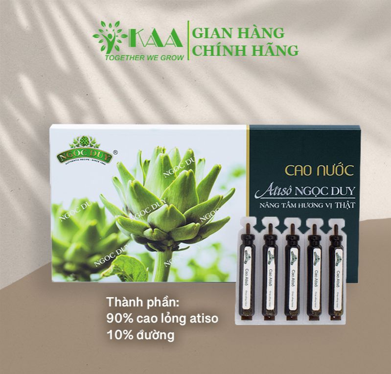 Cao Nước Atiso Ngọc Duy cao ngọt hộp 10 ống