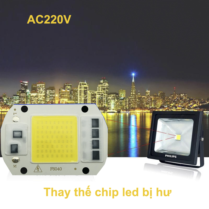 Chip Led COB điện AC 220V,CÔNG SUẤT 20w,30w,50w sáng trắng HÀNG TỐT