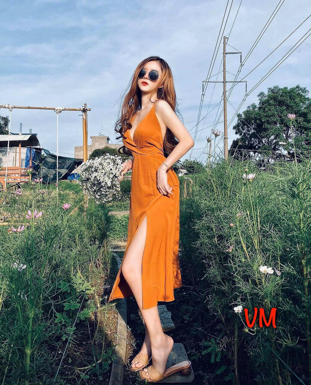 [HCM]Váy Đầm Nữ Maxi Thời Trang Havana Thiết Kế 2 Dây Cột Nơ Lưng Chất Đũi Thích Hợp Dự Tiệc Đi Biển Size Từ 42 - 52Kg ( Có Mút )