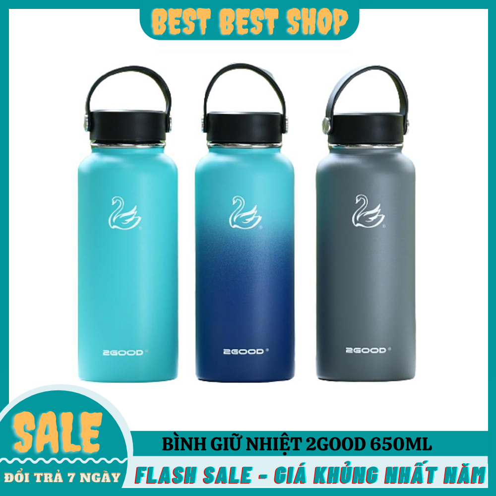 Bình Giữ Nhiệt 2GOOD Wide Mouth X7 650ml (Inox 304 an toàn cho sứ khỏe, giữ lạnh 24h, giữ nóng 10h),Bình giữ nhiệt Sang trọng 2GOOD 450ml, Nút Khóa One Touch 2019, lõi Inox 304, Giữ nhiệt Nóng Lạnh
