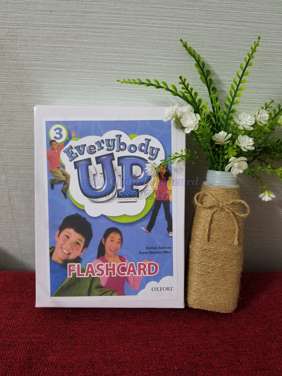 Bộ Flash card Everybody UP 3 140 thẻ khổ A5 in 2 mặt
