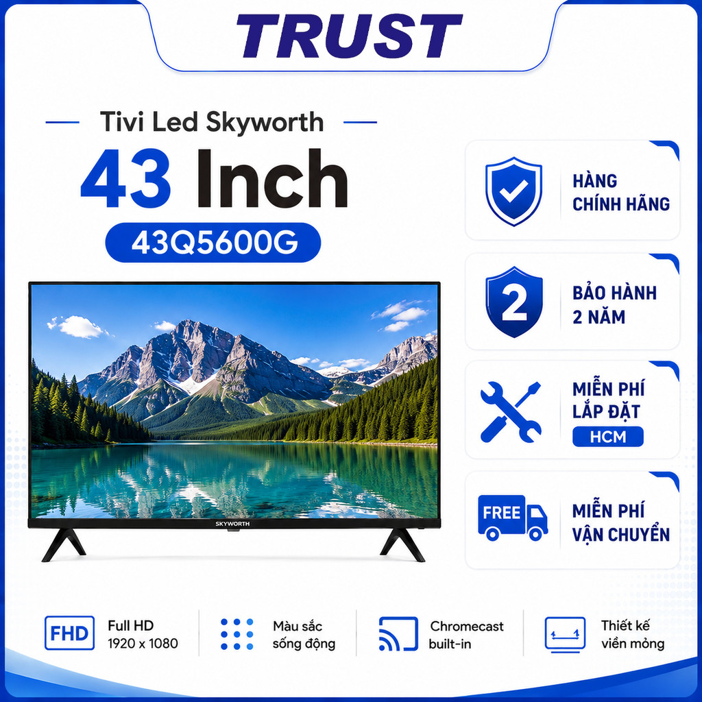 Google Tv Skyworth Full Hd 43 Inch 43Q5600G - Genuine | Dolby Audio | Hdr10