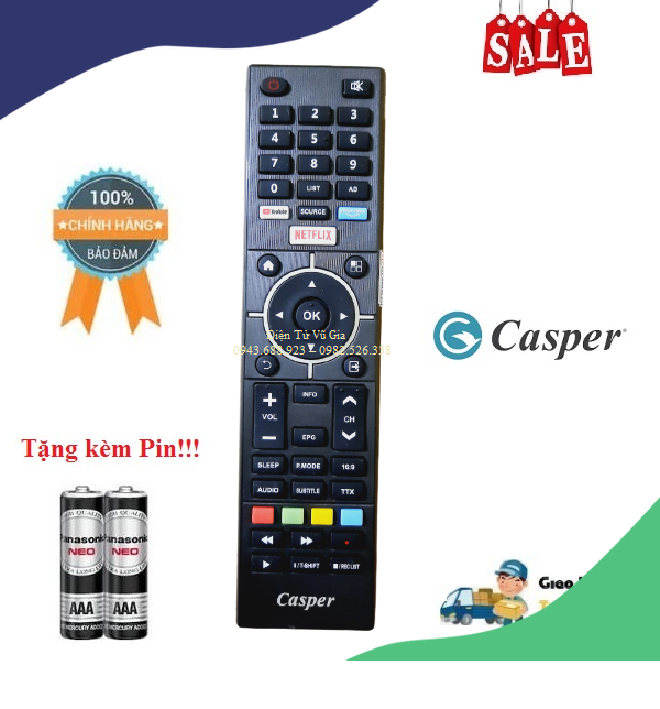 Remote Điều khiển TV Casper- Hàng chính hãng Casper mới 100% Tặng kèm Pin
