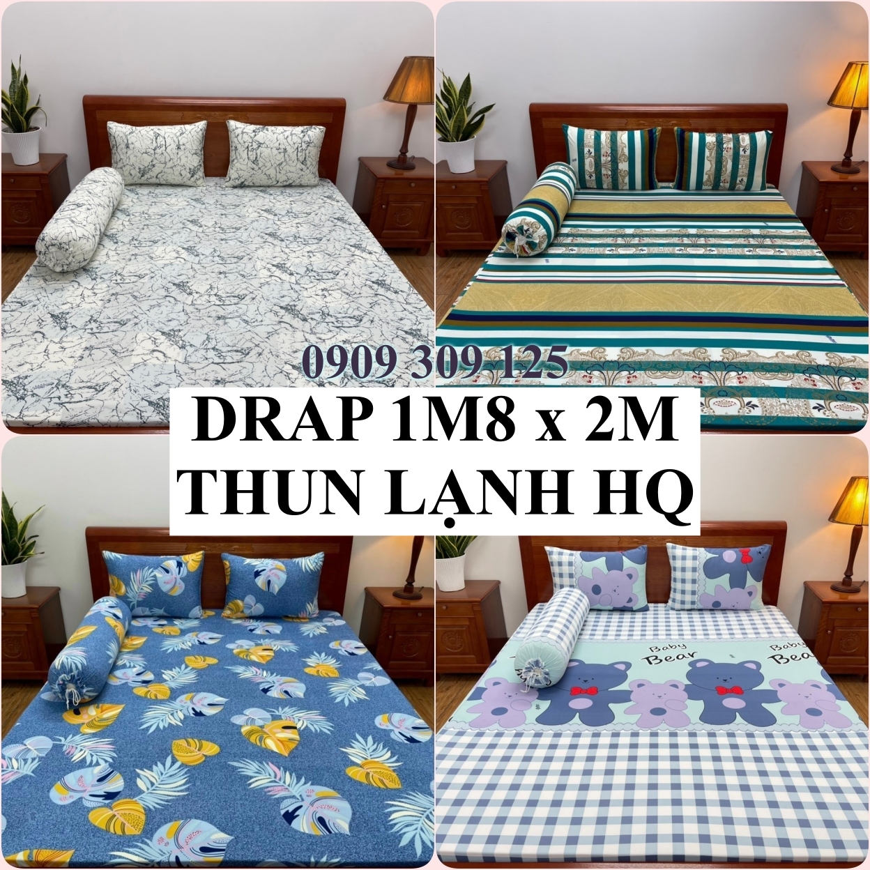 Bộ ga thun lạnh Hàn Quốc cao cấp mịn thoáng mát