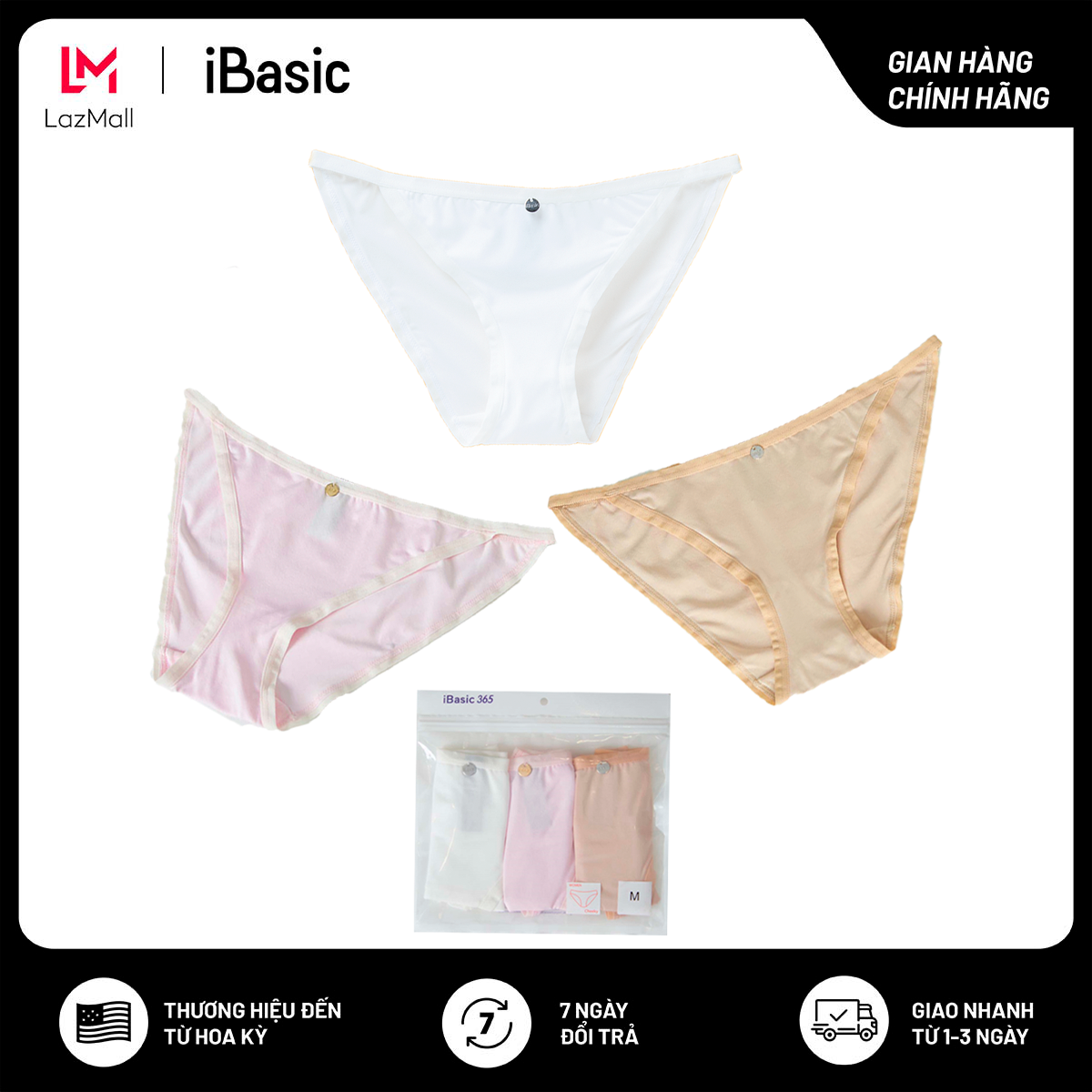 Combo 3 quần lót nữ thun lạnh ibasic panw090