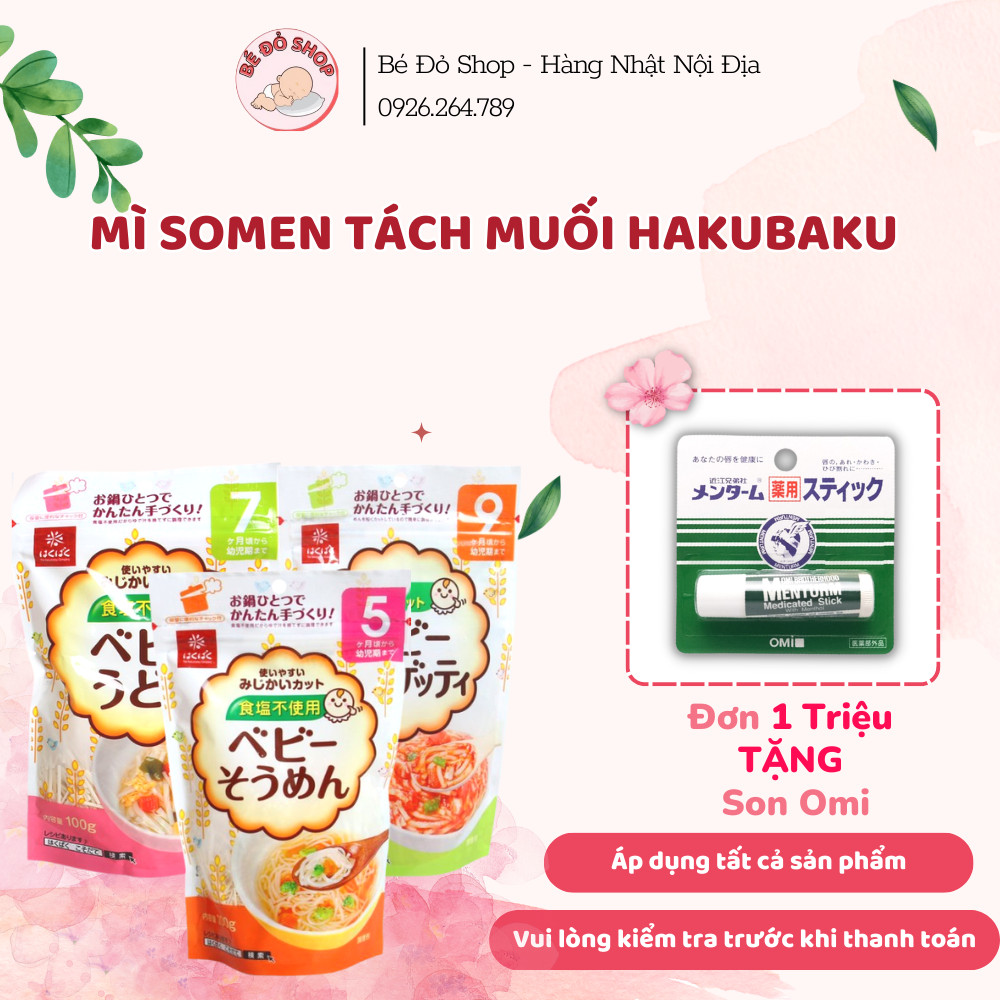 Bún mì udon tách muối cho bé Hakubaku Nhật gói 100g (date: 2023 - 2024)