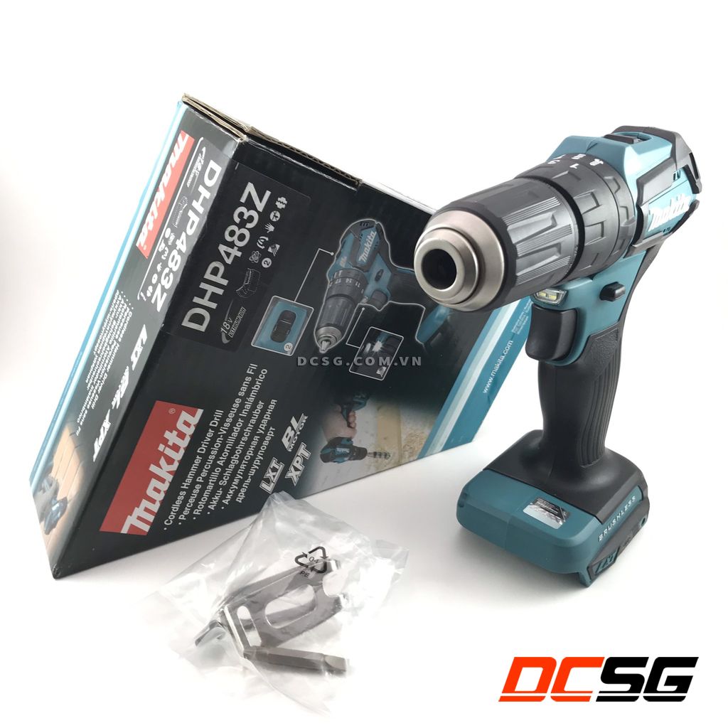 Máy khoan búa, vặn vít 13/36/13mm dùng pin 18v makita dhp483z