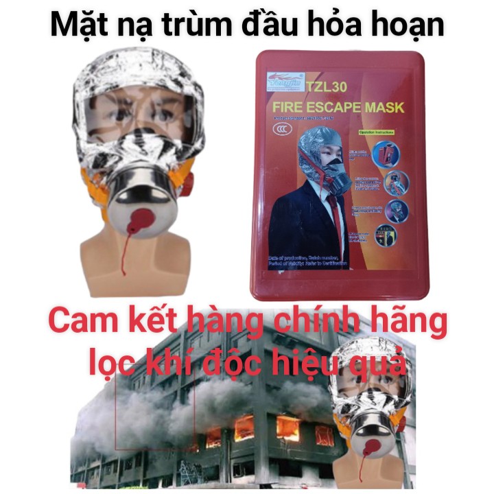 Mặt nạ trùm đầu thoát hiểm hỏa hoạn, mặt nạ chống khí độc, chống cháy