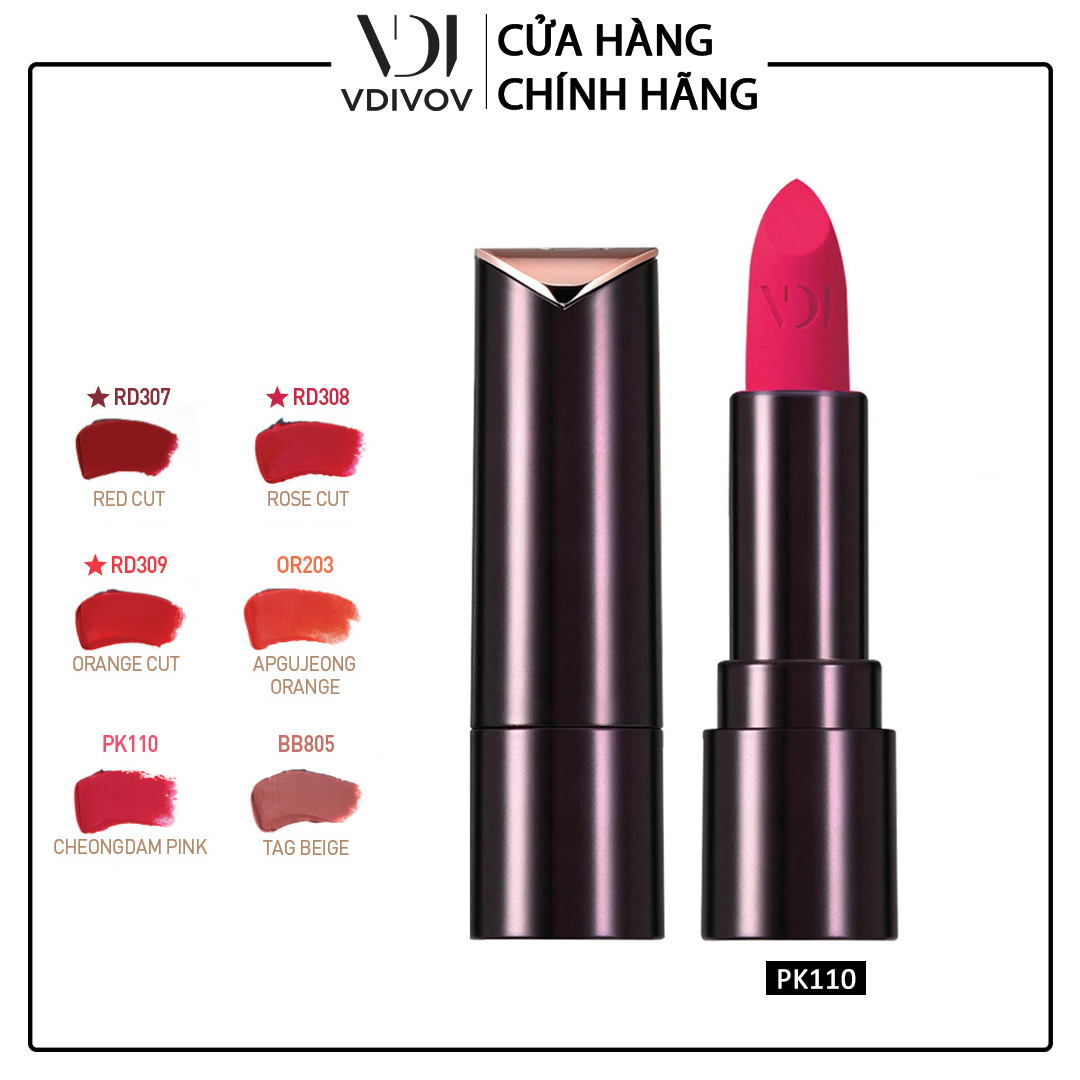 Son lì dưỡng ẩm VDIVOV Lip Cut Rouge Velvet 3.8g