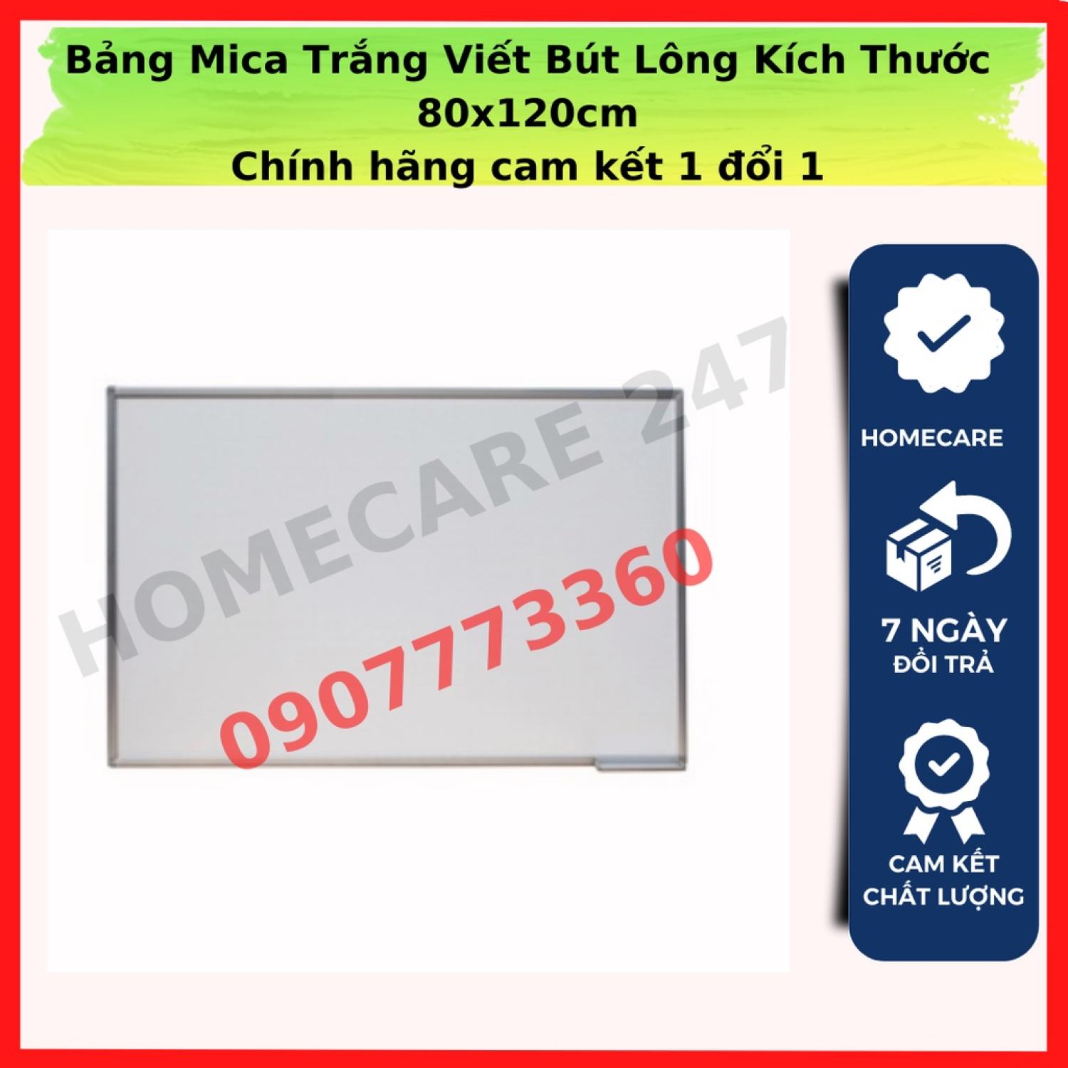 Bảng mica trắng treo tường 80x120cm