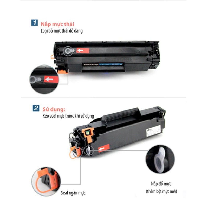 Hộp Mực 85A  hộp mực 35A có lỗ đổ mực và mực thải dùng cho máy in hp P1102P1102wM1212NFM1132 và Canon LBP-3018/3010