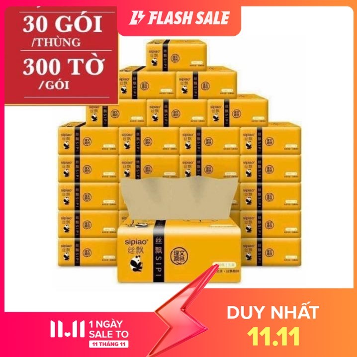 Combo 1 Thùng Giấy Ăn Gấu Trúc 300 Tờ 30 Gói Giấy Ăn Khăn Giấy Gấu Trúc 3 Lớp Giấy Ăn Gấu Trúc Sipiao