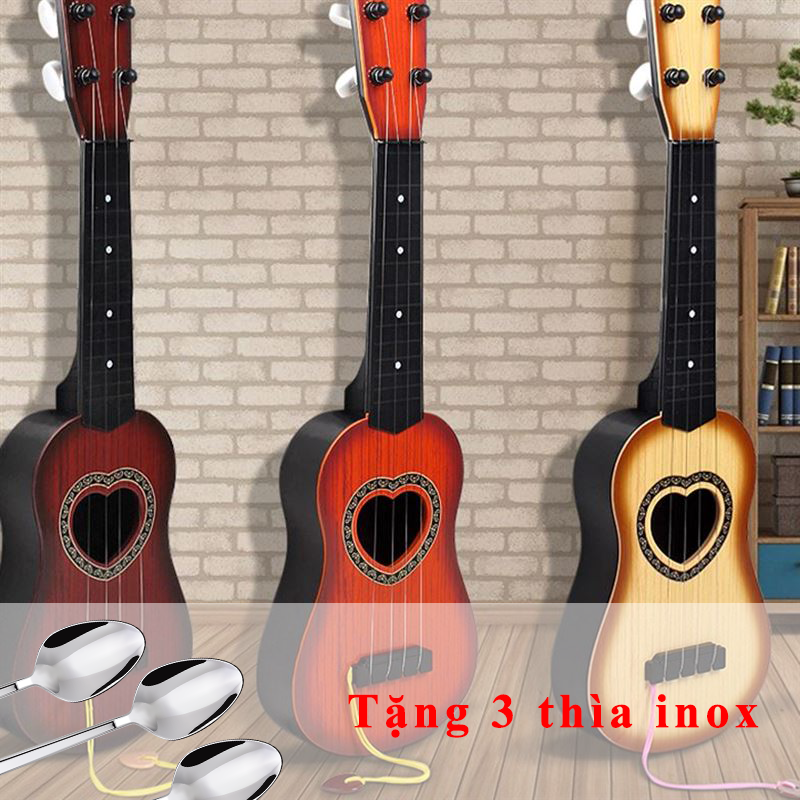 (Loại tốt) Đàn ghita cho bé- Đàn guitar nhỏ giá rẻ luyện tập cơ bản - Đồ chơi đàn ghita Ukulele 4 dây cho bé - đồ chơi âm nhạc