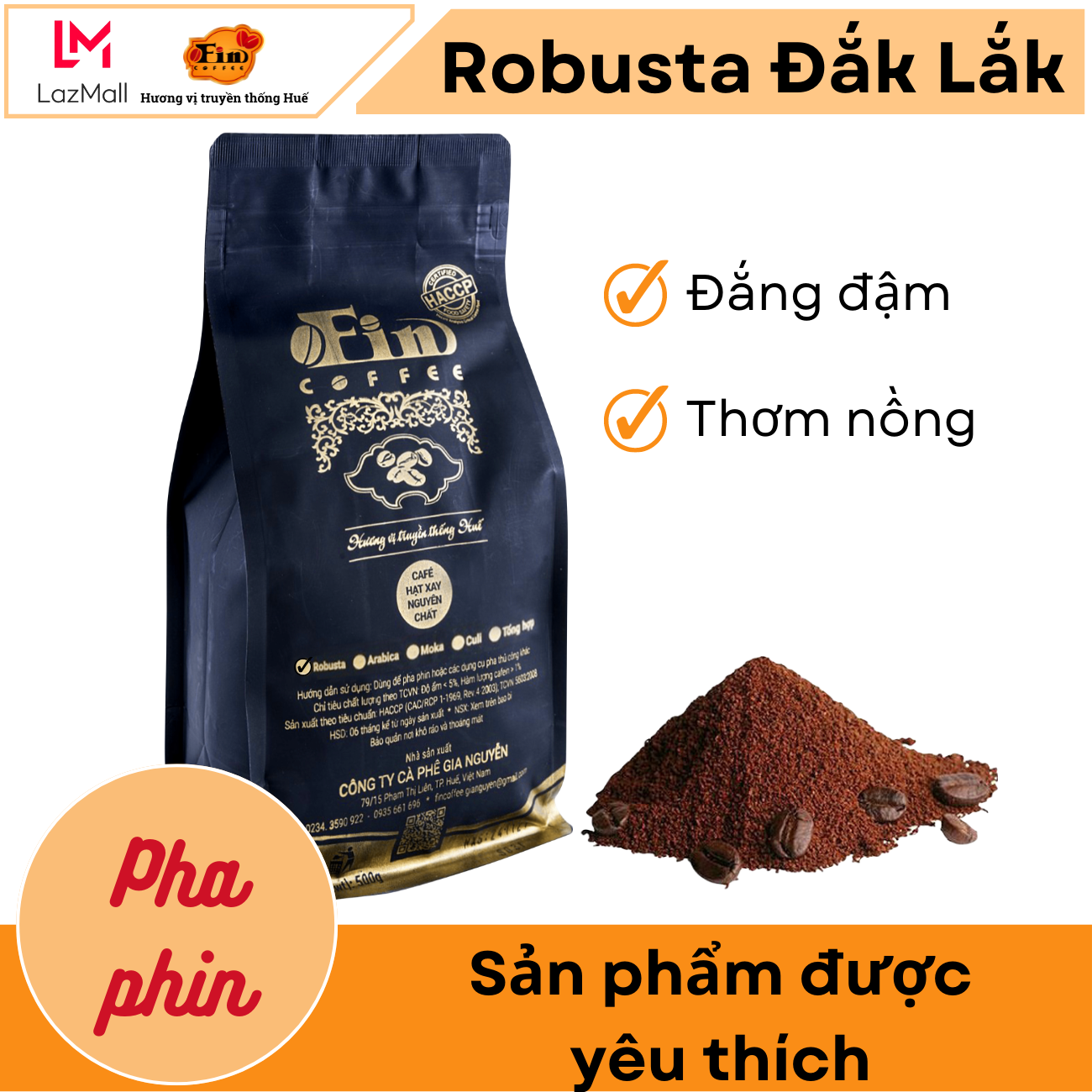 Cà phê nguyên chất pha phin robuta đắk lắk - fin coffee - cà phê có mùi đắng đậm, thơm nồng.