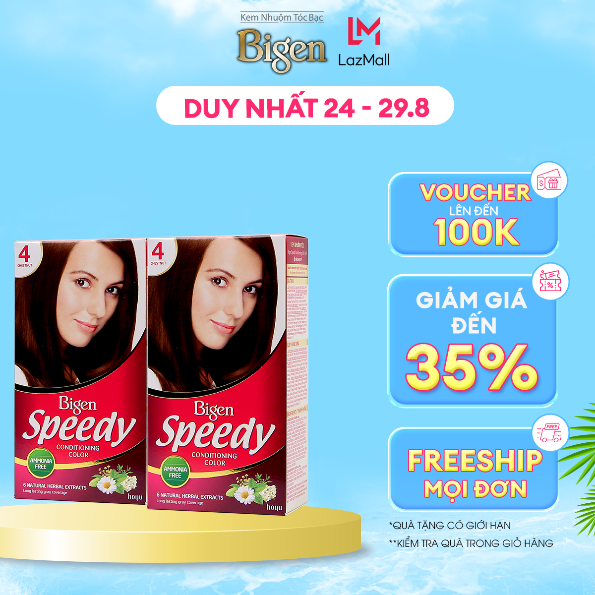 Combo 2 hộp thuốc nhuộm phủ bạc Bigen Speedy nhuộm tóc bạc hoàn toàn, tông màu trẻ trung 80gx2 dạng kem