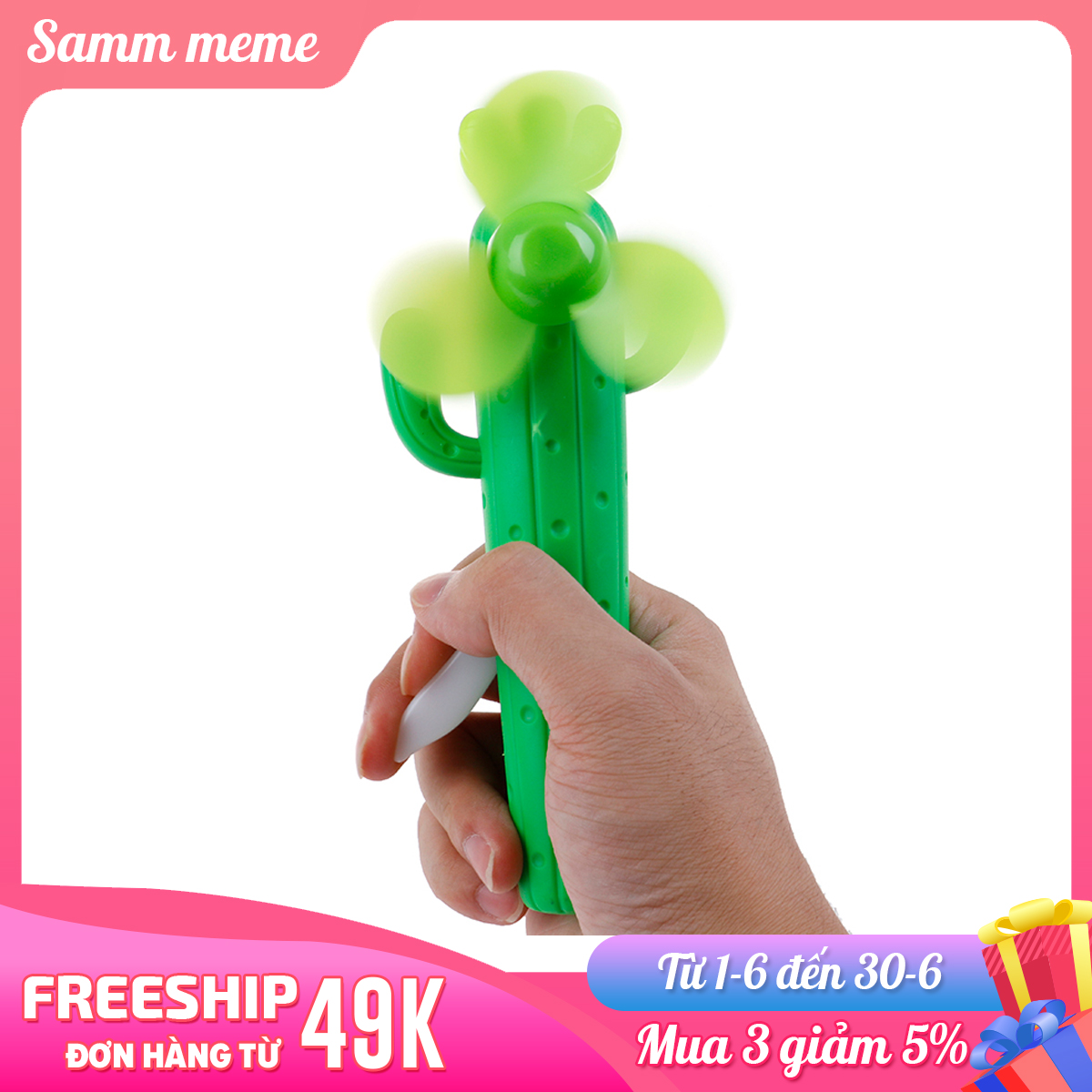 Quạt Mini Cầm Tay Hình Xương Rồng Cute - Quạt Mini Cầm Tay Giá Rẻ