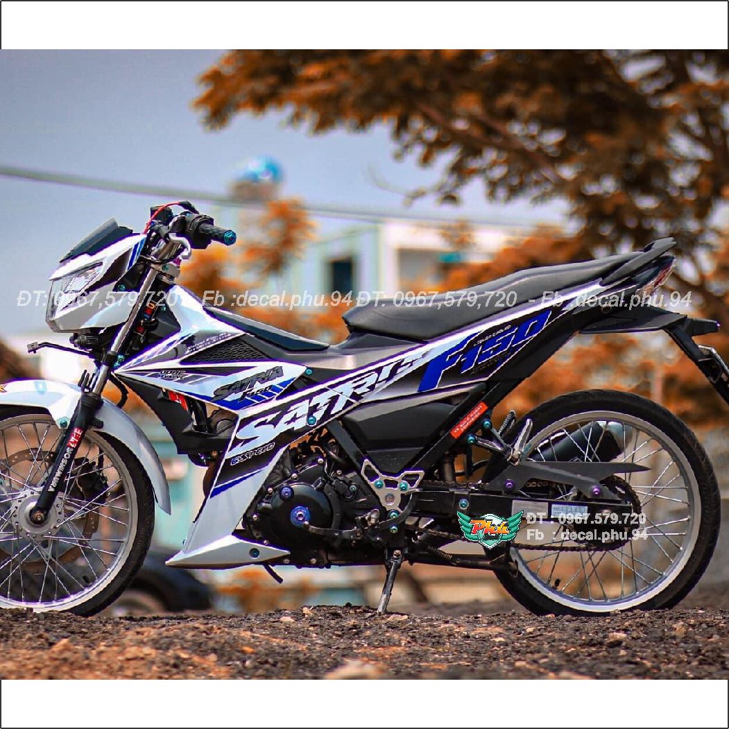 Tem rời Satria Trắng xanh Racing (K)