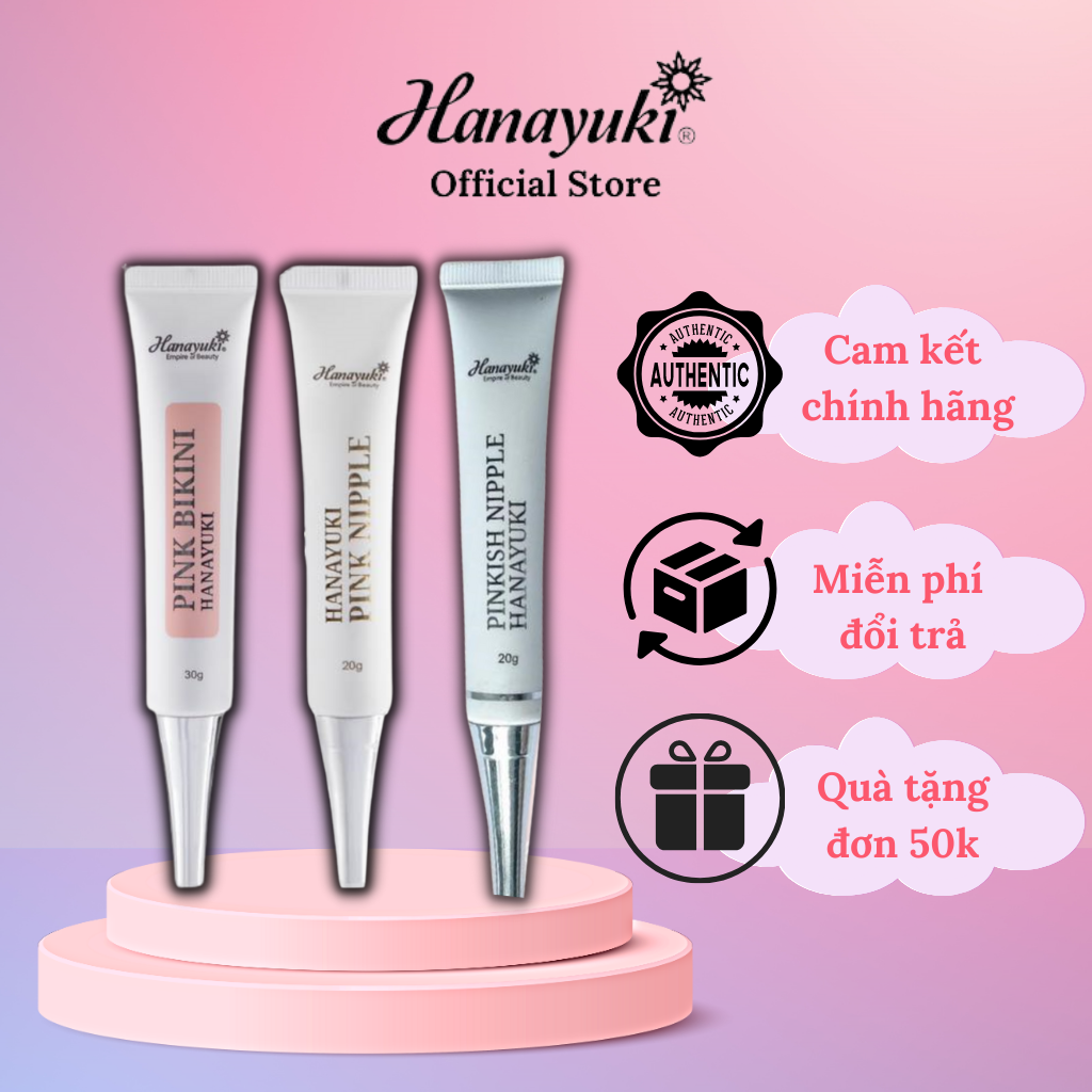 Combo Hanayuki Kem Dưỡng Hồng Bikini Pink Bikini + Kem Hồng Nhũ Hoa Pink Nipple + Kem Dưỡng Hồng Nhũ Hoa Pinkish Nipple-Kem Dưỡng Hồng Bikini Pink Bikini - Kem Hồng Nhũ Hoa Pink Nipple-Kem Dưỡng Hồng Nhũ Pinkish Nipple