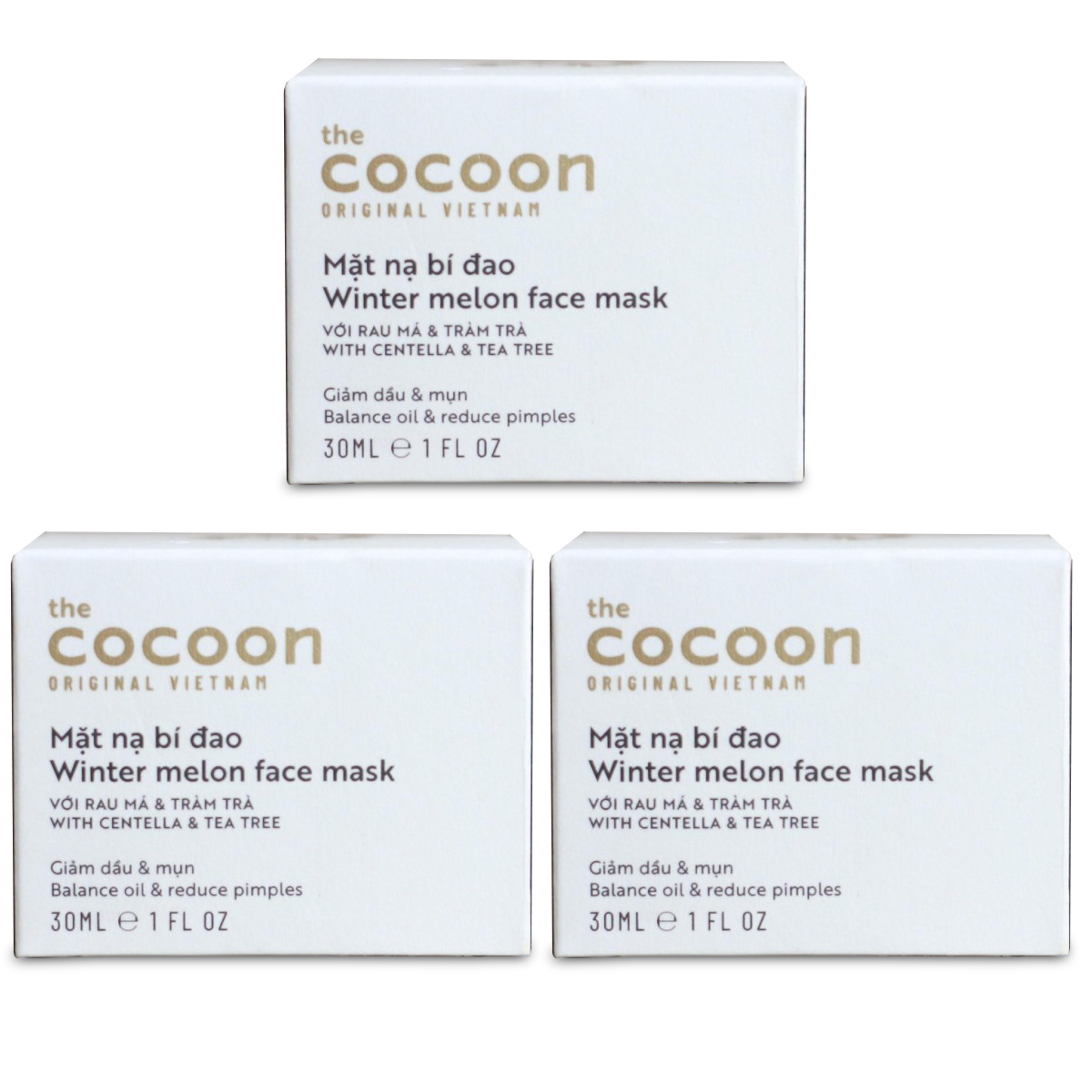 3 Mặt Nạ Bí Đao COCOON Giúp Ngăn Ngừa Mụn, Kiềm Dầu