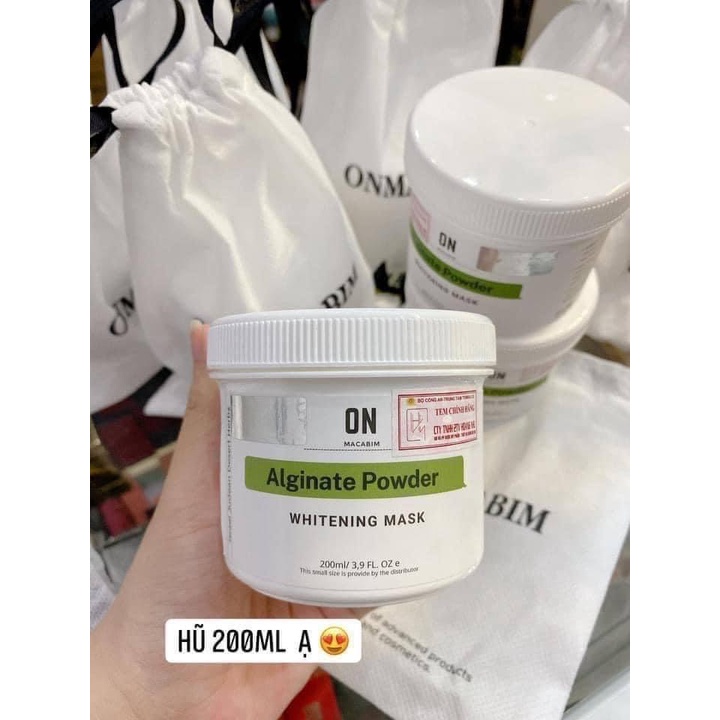 Mặt nạ dẻo tảo nâu kích trắng onmacabim powder alginate whitening mask 200ml