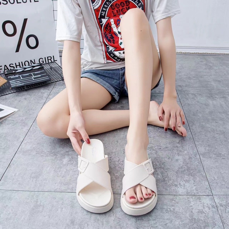 Dép nhựa 2 quai chéo/quai ngang siêu mềm 5cm