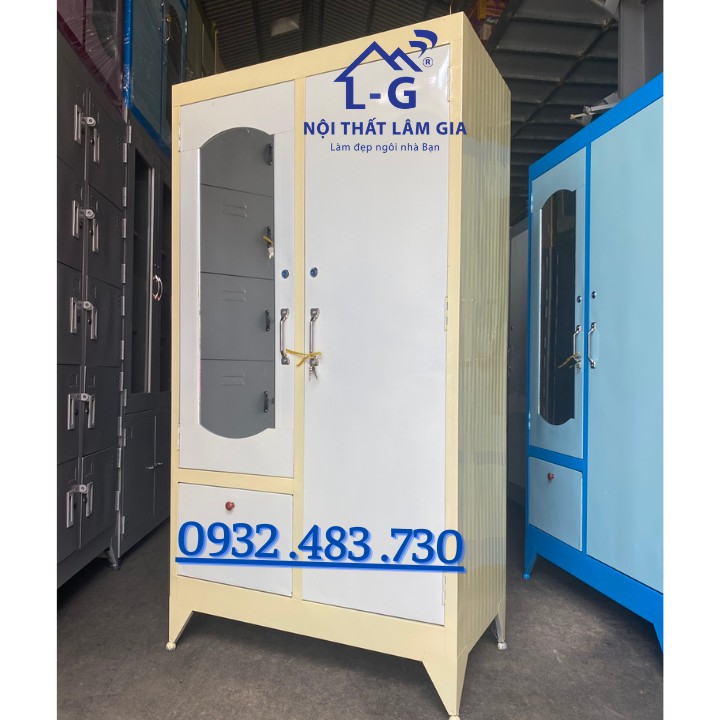 Tủ sắt treo quần áo kích thước 1m6x90 , hcm