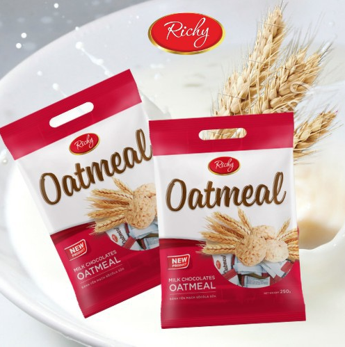 Combo 2 Gói Bánh Yến Mạch Richy Oatmeal Sữa Gói 250G Siêu Ngon