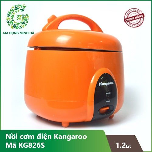 Nồi cơm điện Kangaroo 1.2 lít KG826S Mới 100% Lòng nồi 2 lớp dày 2 mm chống dính bền tốt công nghệ nấu 3D - Bảo hành 12 tháng