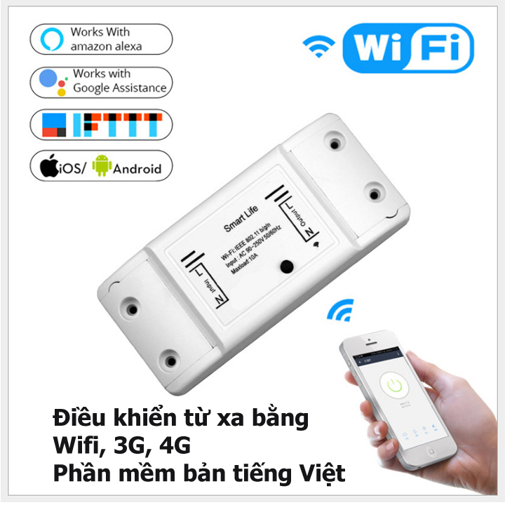 Công Tắc Thông Minh Điều Khiển Từ Xa Smart life - BẢN TIẾNG VIỆT, công tắc điều khiển từ xa, cong tac wifi, ổ cắm điều khiển từ xa, o cam hen gio, cong tac hen gio