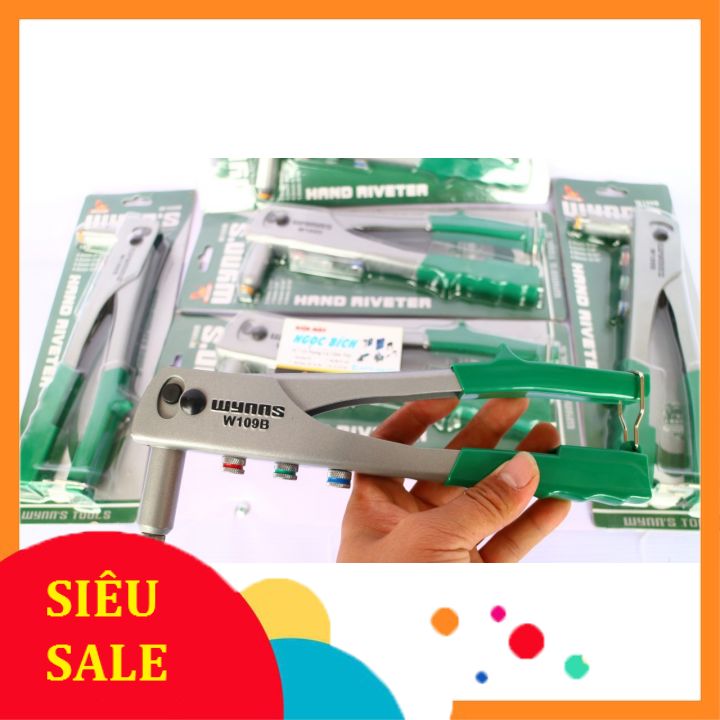 Kìm rút đinh tán rive trợ lực cao cấp wynn’s w109b 10inch, thép carbon siêu cứng, kìm bấm rive đinh tán 2.4 – 4.8mm