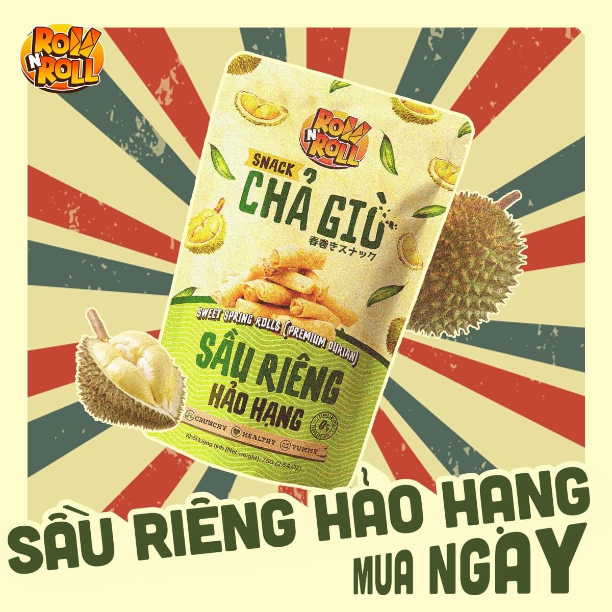 Snack Chả Giò Roll N' Roll Gói 75gr Nhiều Hương Vị