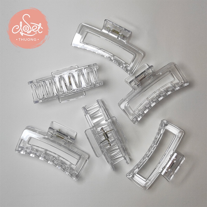 Kẹp tóc càng cua chữ nhật style Hàn Quốc màu cơ bản