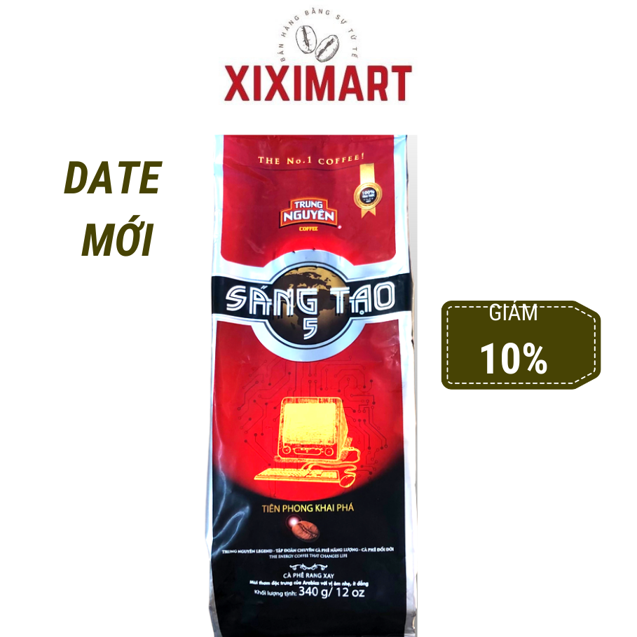 Cà phê Sáng Tạo 5 cafe Trung Nguyên rang xay – bịch 340gr pha phin