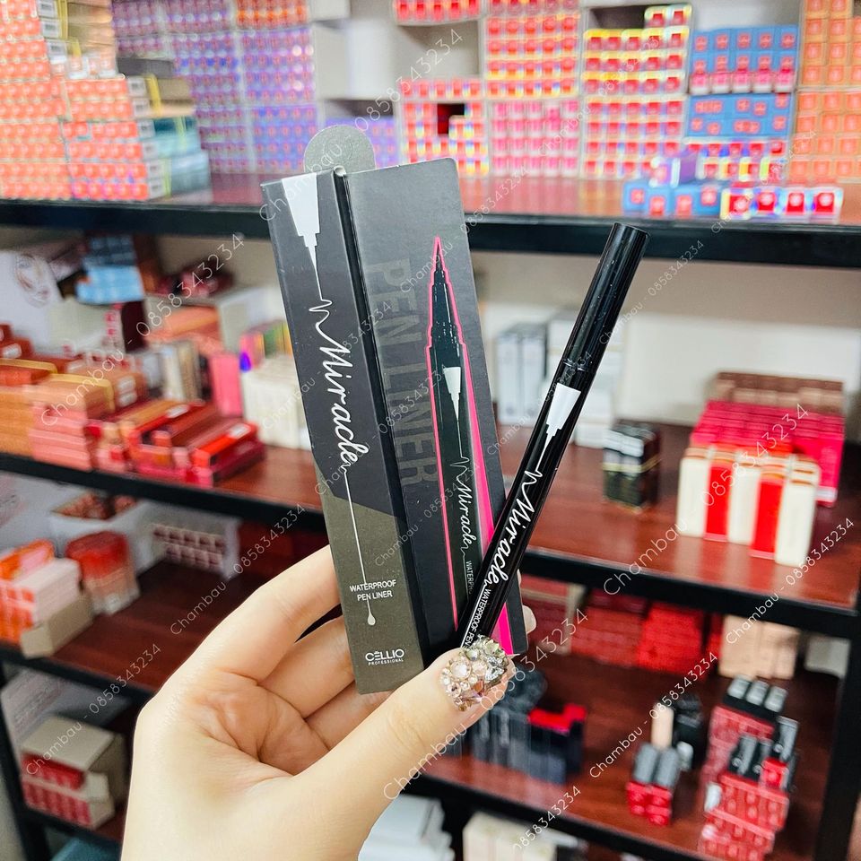 Siêu sale 🍅kẻ mắt 🍅dạ không lem - không trôi cellio miracle waterproof penliner 0.5g