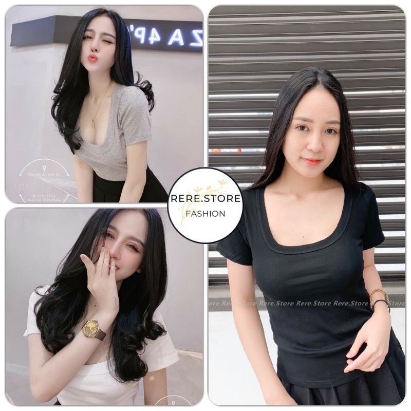 Áo phông nữ cổ vuông co giãn 4 chiều đẹp