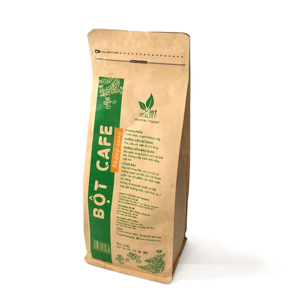 Bột cà phê Enema không rang Viethealthy 1kg dùng làm Coffee enema giúp làm sạch đại tràng, da hồng hào