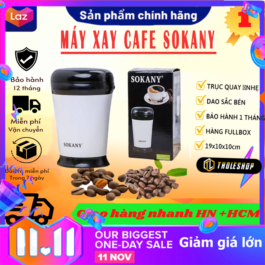 Máy xay hạt siêu tốc, máy xay bột siêu mịn mini, máy nghiền bột đa chức năng, máy xay ngũ cốc, cafe, các hạt gia vị,máy xay cafe - máy xay đa năng sokany sm 3012