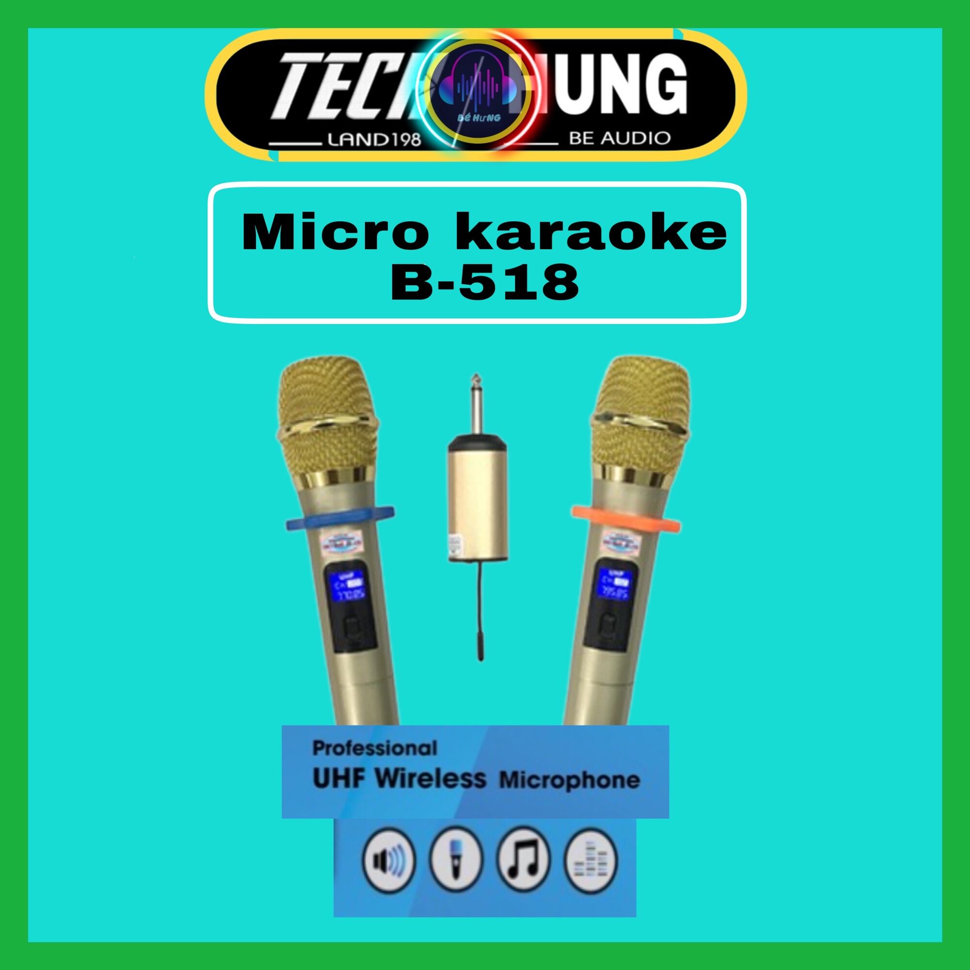 Micro hát karaoke jammy b518 chính hãng 100% bảo hành 6 tháng