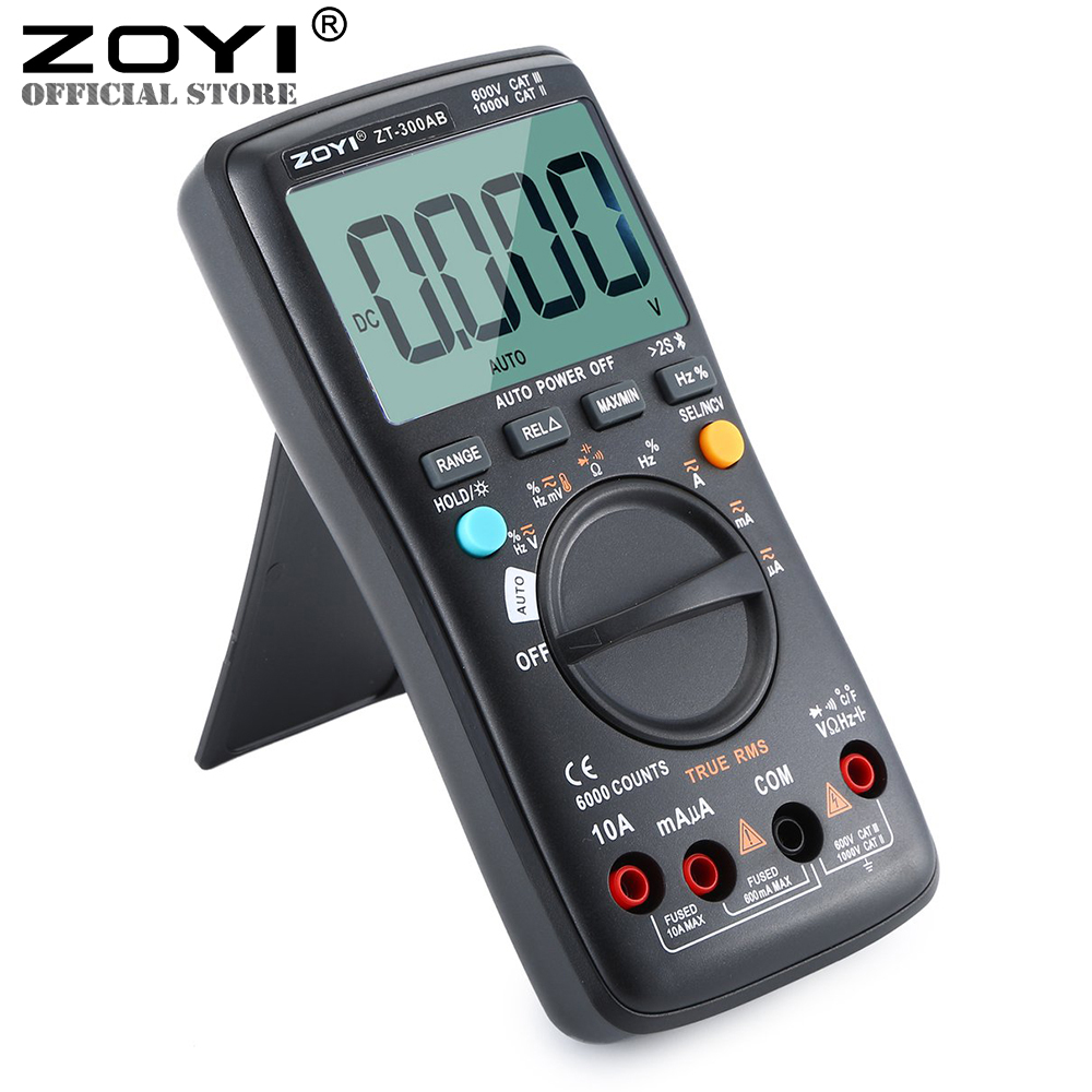 Đồng Hồ Đo Điện Vạn Năng Điện Tử Zoyi Zt-300AB Kết Nôi Bluetooth, Đồng Hồ Đo Điện Đa Năng Đo Điện Trở Cách Điện, Điện Áp AC DC, Kiểm Tra Tụ Điện, Dò Điện NVC, Đo Điện Dung, Nhiệt Độ- Hàng Chính Hãng BH 12 tháng