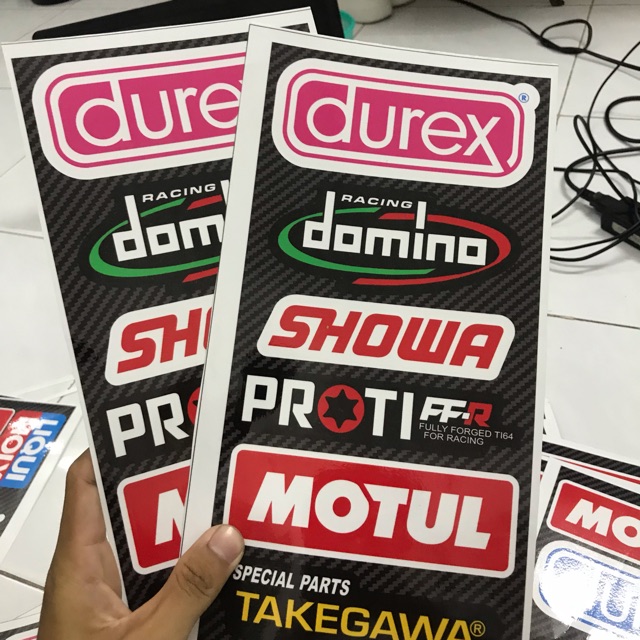 Tem bự khổ lớn durex domino showwa motul take như hình dán xe