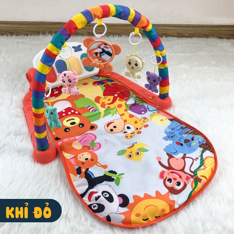 Thảm nhạc vườn thú cho bé nằm chơi có đàn piano + có nhạc