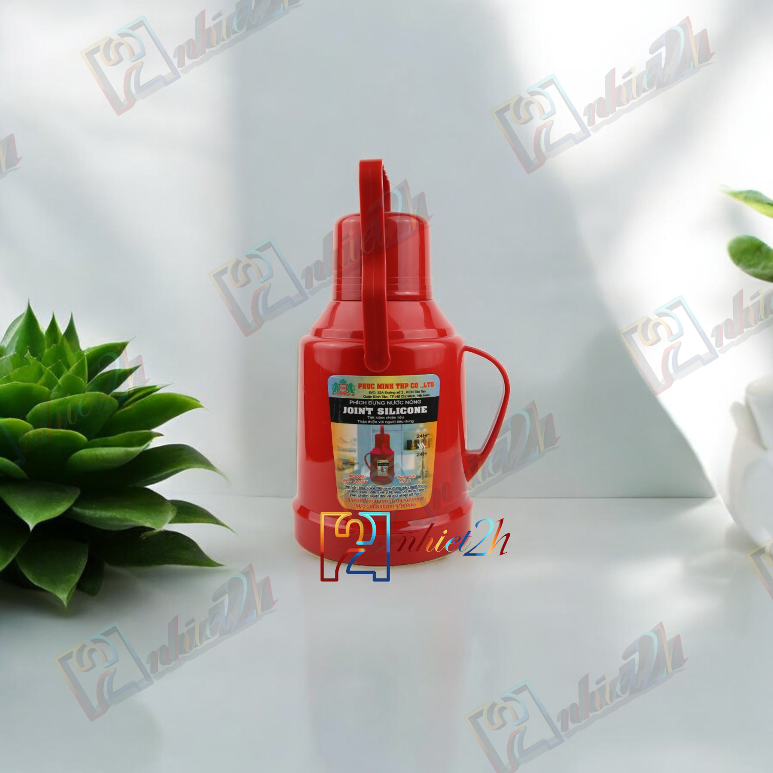 Bình thủy 1.1 lít - phích nhựa joint silicone 1.1 lít - hp 1016s - phúc minh thp
