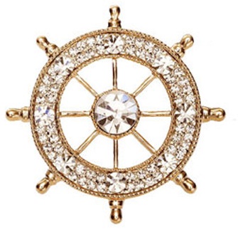 Ghim cài áo Vest Nam thời trang hình bánh lái tàu trơn GH-122 cài ve áo Lapel Pin {Phụ Kiện Vest Nam - AdamZone}