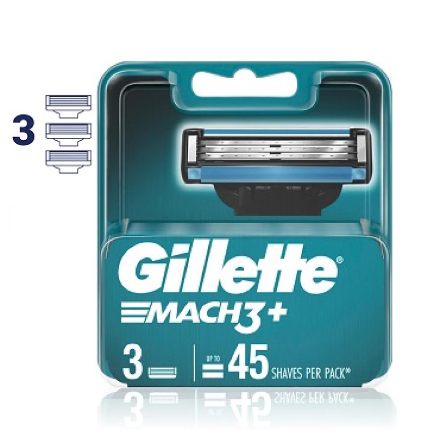 Vỉ 03 lưỡi cạo râu gillette mach 3+ mới