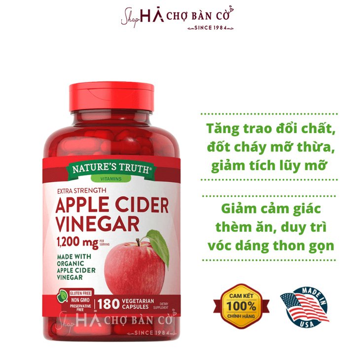 NATURE S TRUTH - Apple Cider Vinegar 1200mg- SẢN PHẨM TỐT, CHẤT LƯỢNG CAO
