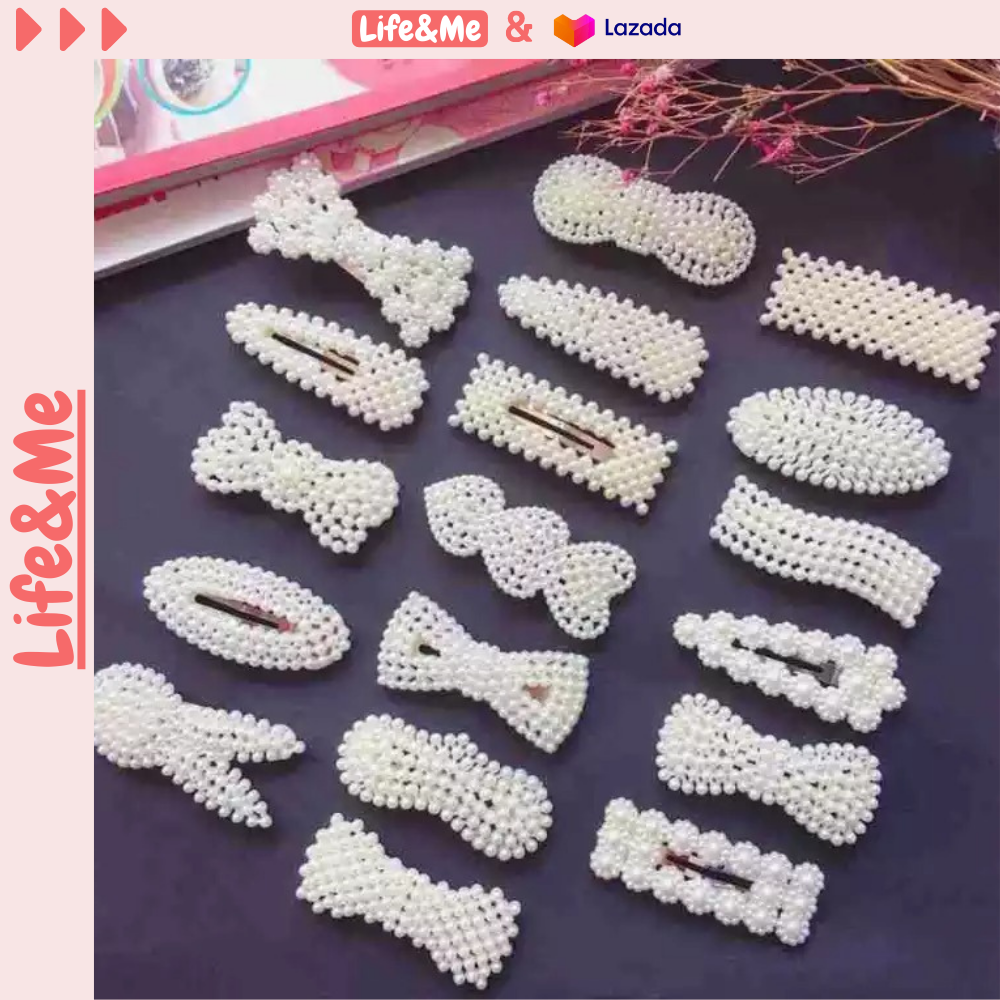 Set 20 Kẹp Tóc Ngọc Trai Siêu Xinh.Kẹp Tóc Nữ Hàn Quốc Kèm Túi Zip